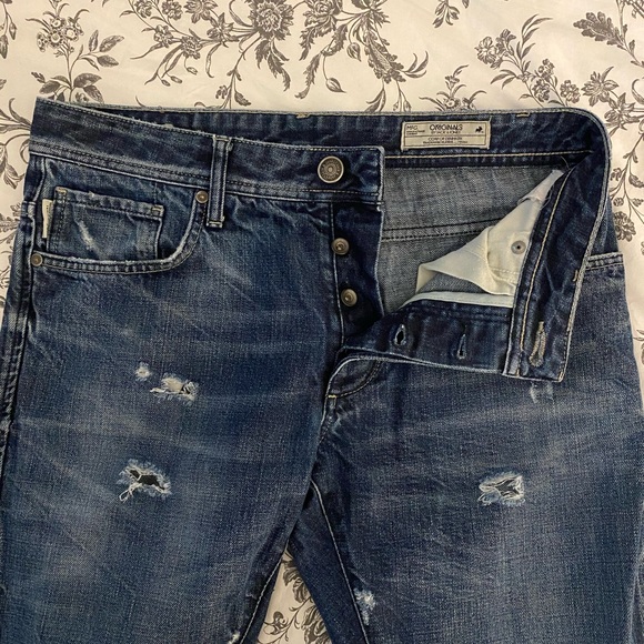 JACK & JONES REGULAR FIT RIPPED JEANS 32x32 - Picture 6 of 8